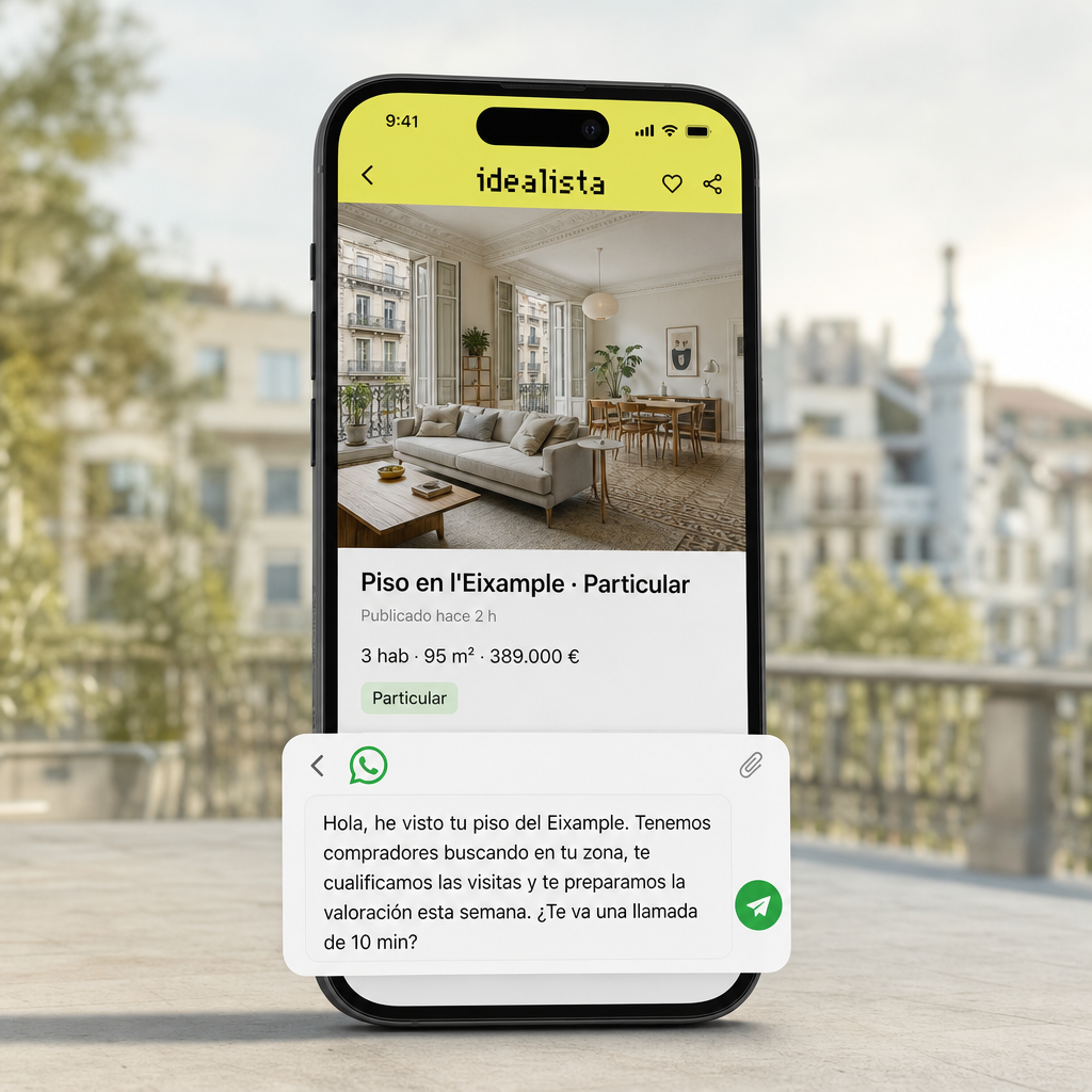 Particulares: detección de avisos en Idealista y Fotocasa con contacto por WhatsApp